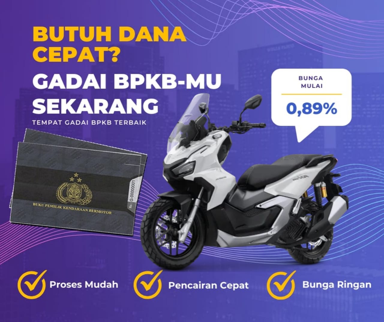 Kredit Jaminan Bpkb Motor Honda Adv 160 Cbs Dapat Dana Berapa? Seperti Ini Simulasinya